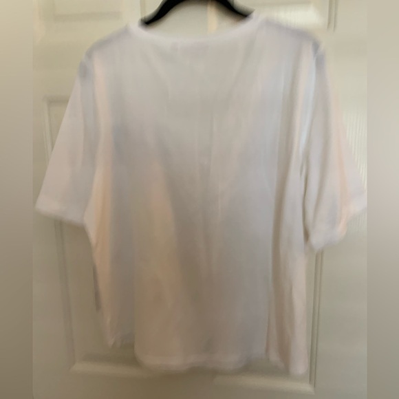 NWT Chicos Beaded Floral tee. Sz 2 (12-14). stretchy - Picture 5 of 6